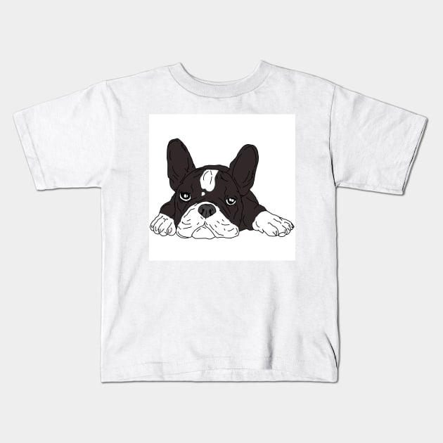 White and black french bulldog Kids T-Shirt by Noamdelf06